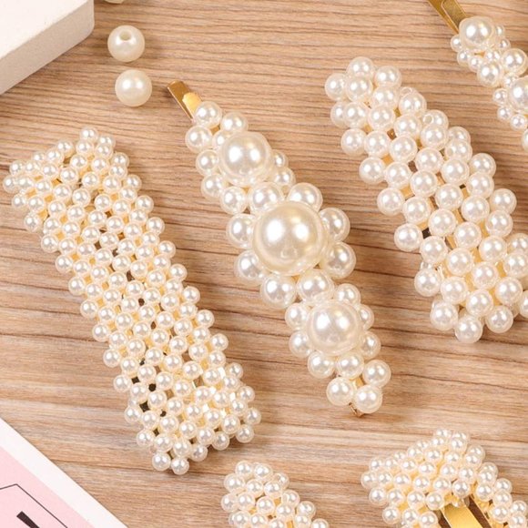 6 Pcs Brandy Melville Pearl Hair Clips Hairpins - Picture 5 of 7